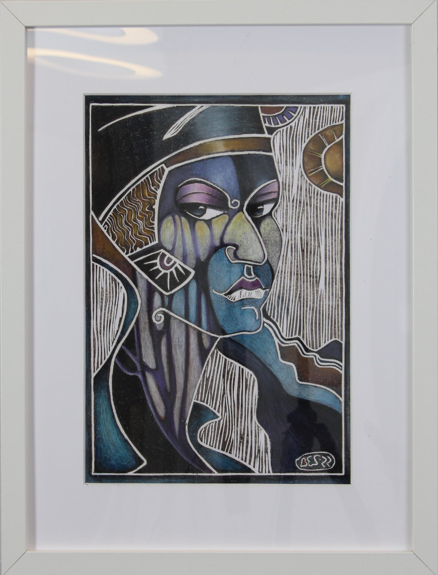 For sent II – håndkolorert linotrykk av Berit Sviland | Galleri Drøbak