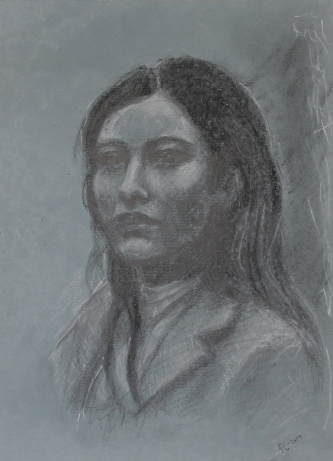 Vendepunkt – tegning av Fride Larsen | Galleri Drøbak