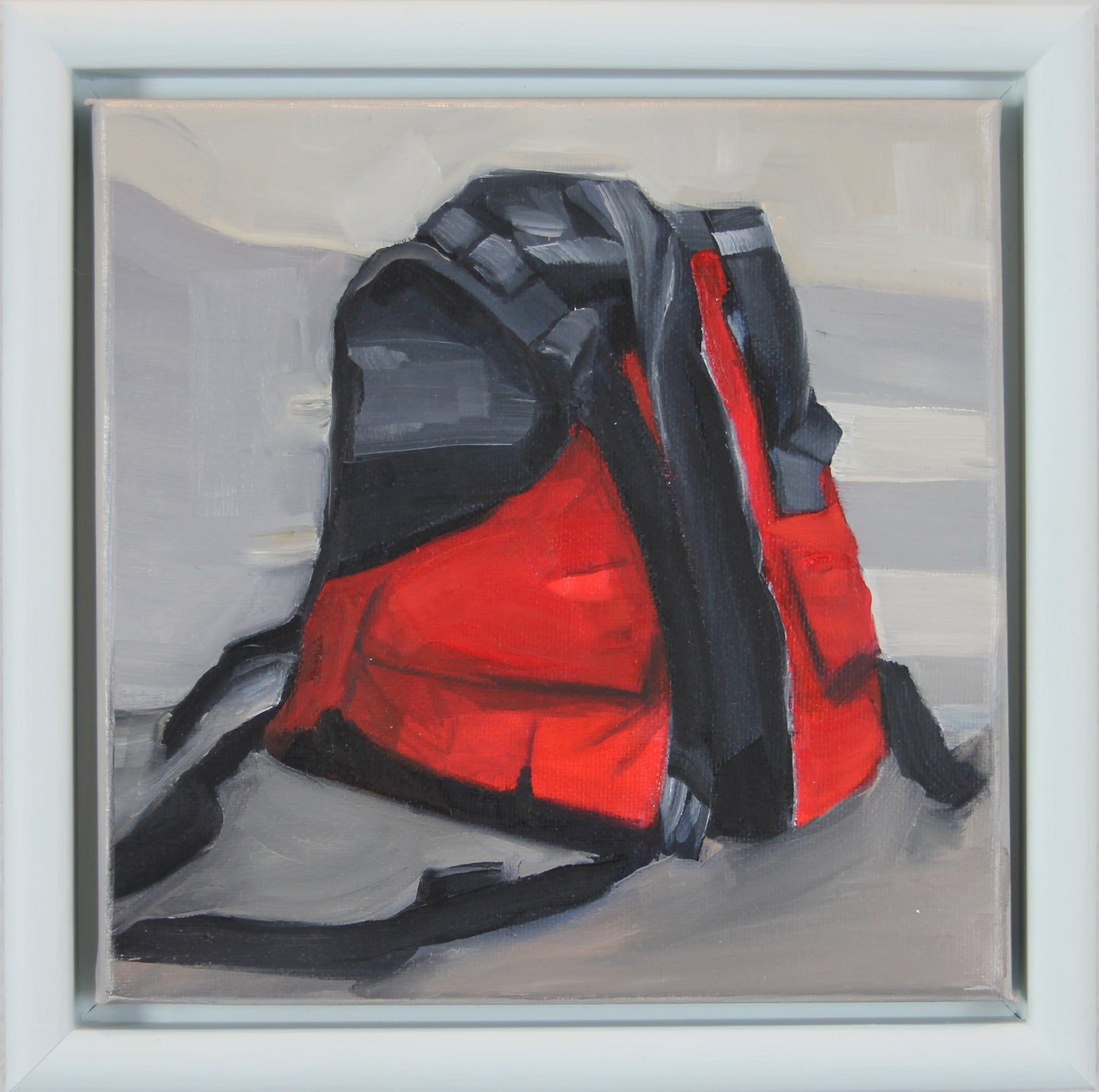 Trygghet på land, olje på lerret, 20x20, sveveramme, Originalt maleri tilgjengelig hos Galleri Drøbak.