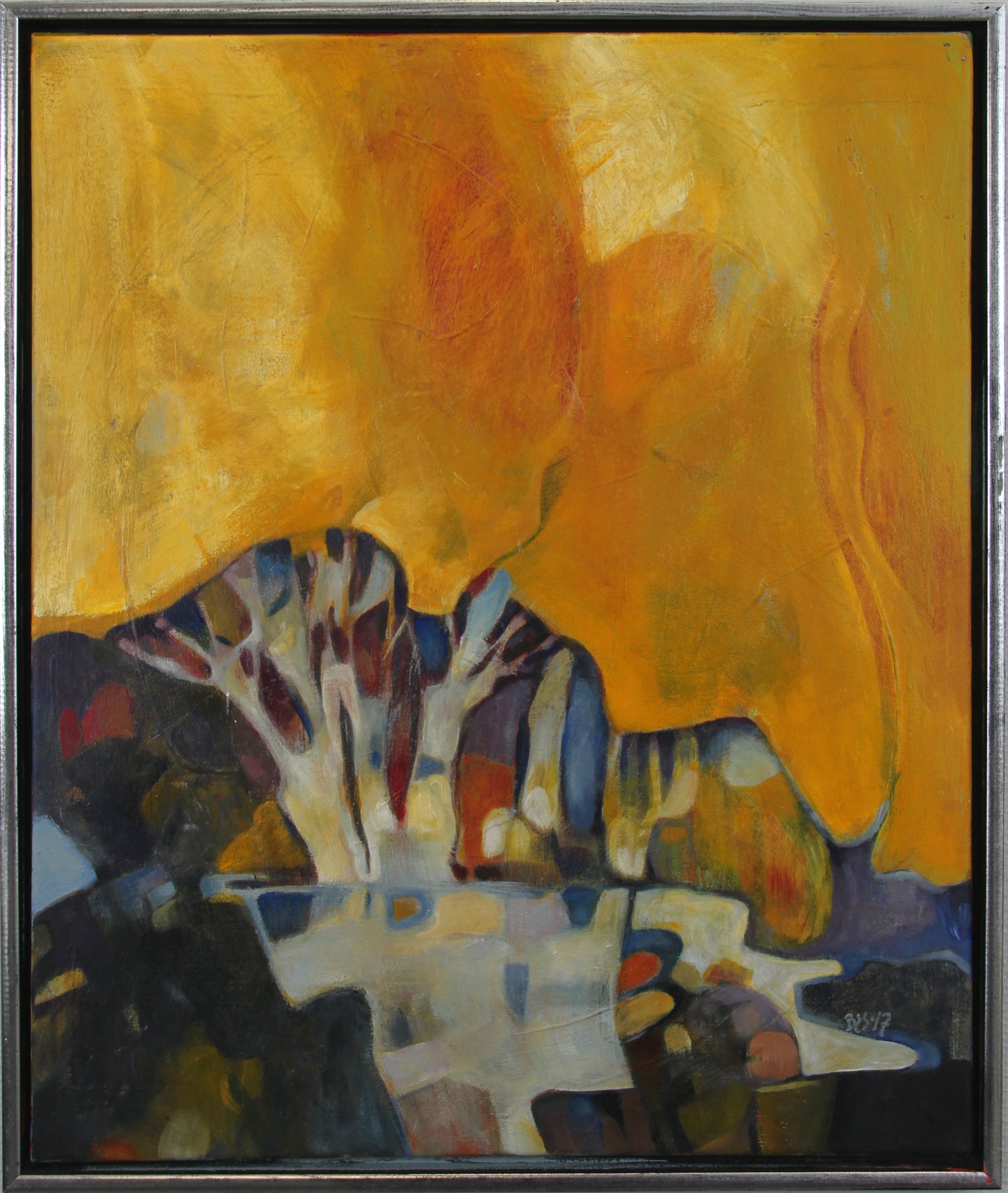 Høst II – akrylmaleri av Berit Sviland | Galleri Drøbak