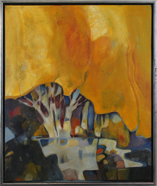 Høst II – akrylmaleri av Berit Sviland | Galleri Drøbak
