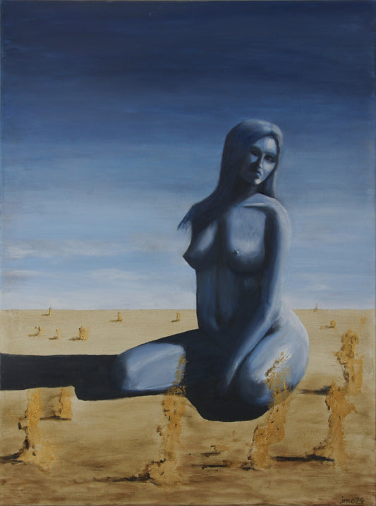 Dust & Gold I – oljemaleri av Irene Olaussen | Galleri Drøbak