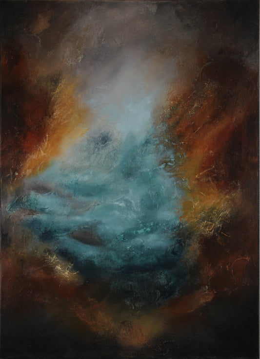 Elementenes dans – akrylmaleri av Linda Kolseth | Galleri Drøbak