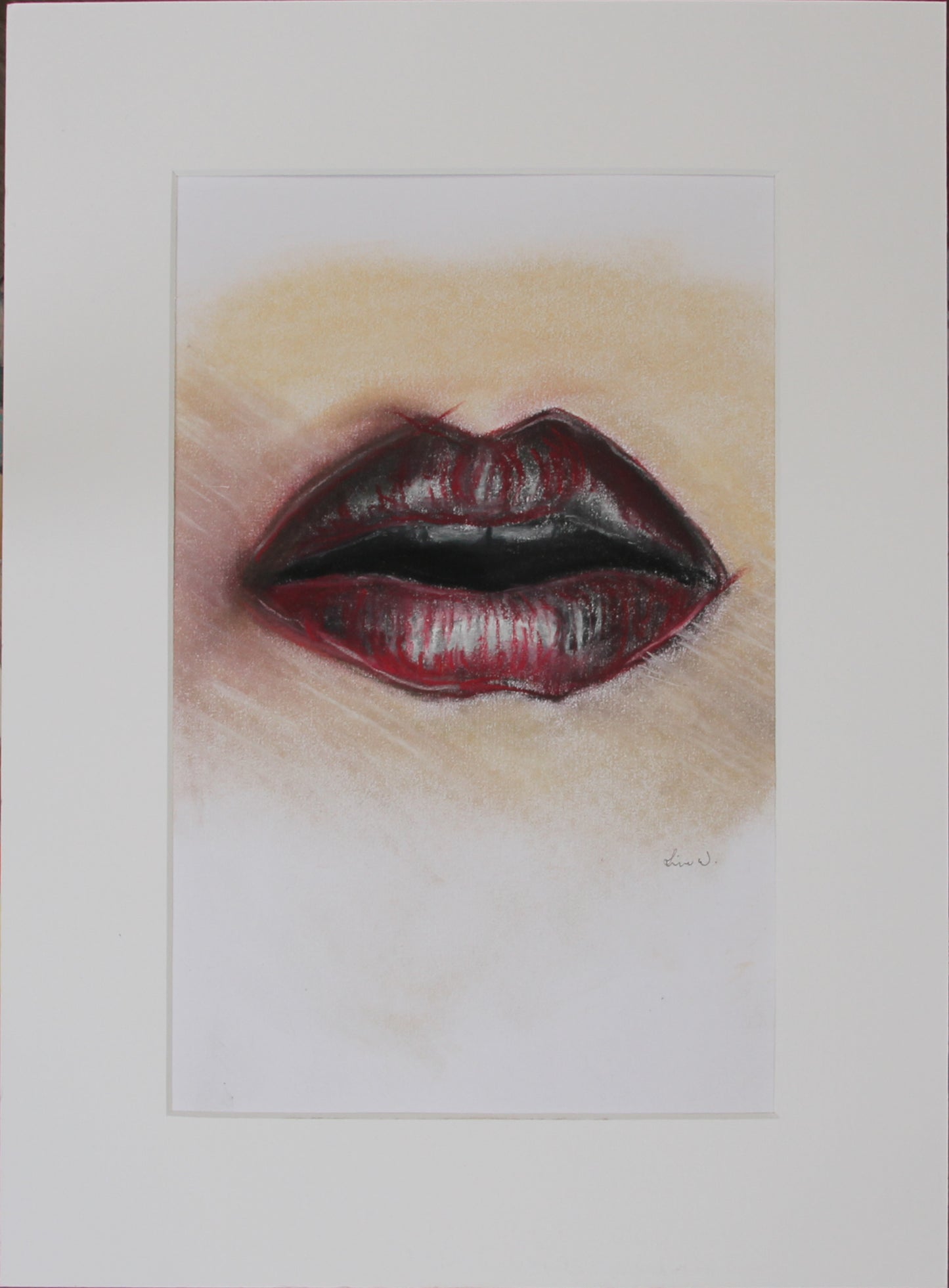 The Lips - Ah... – softpastell av Line Westgaard | Galleri Drøbak