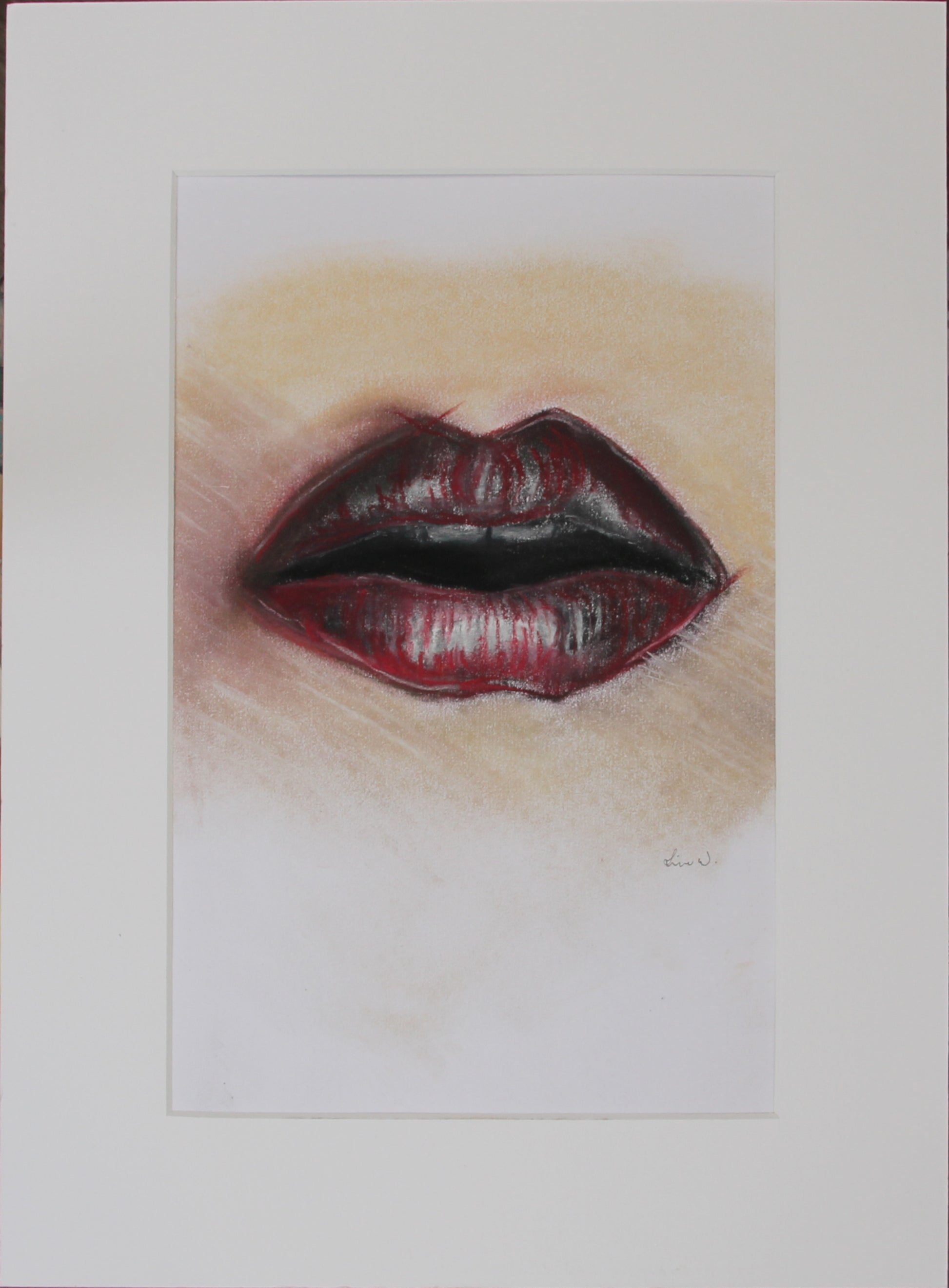 The Lips - Ah... – softpastell av Line Westgaard | Galleri Drøbak