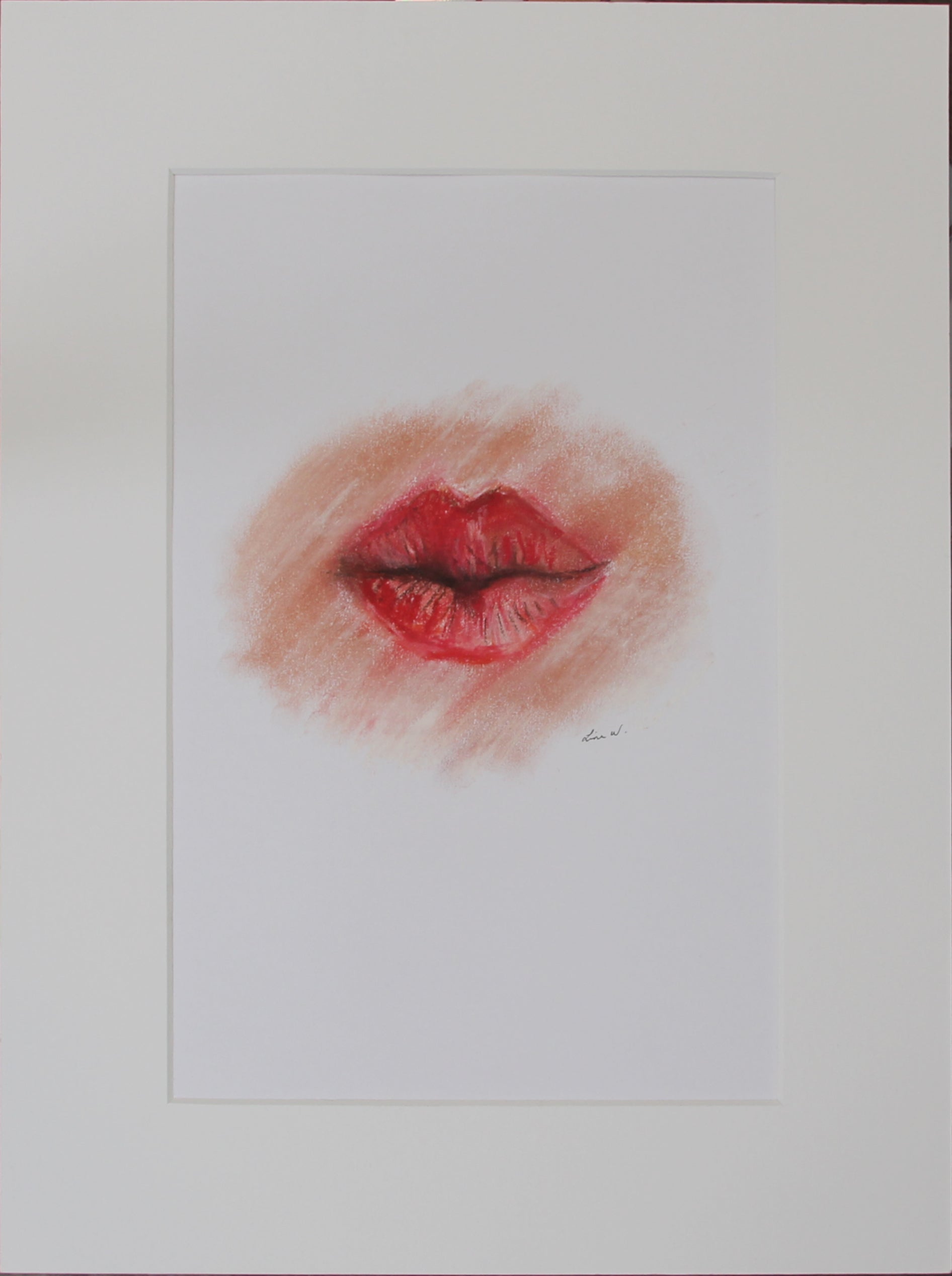 The Lips - Sweet kiss – softpastell av Line Westgaard | Galleri Drøbak