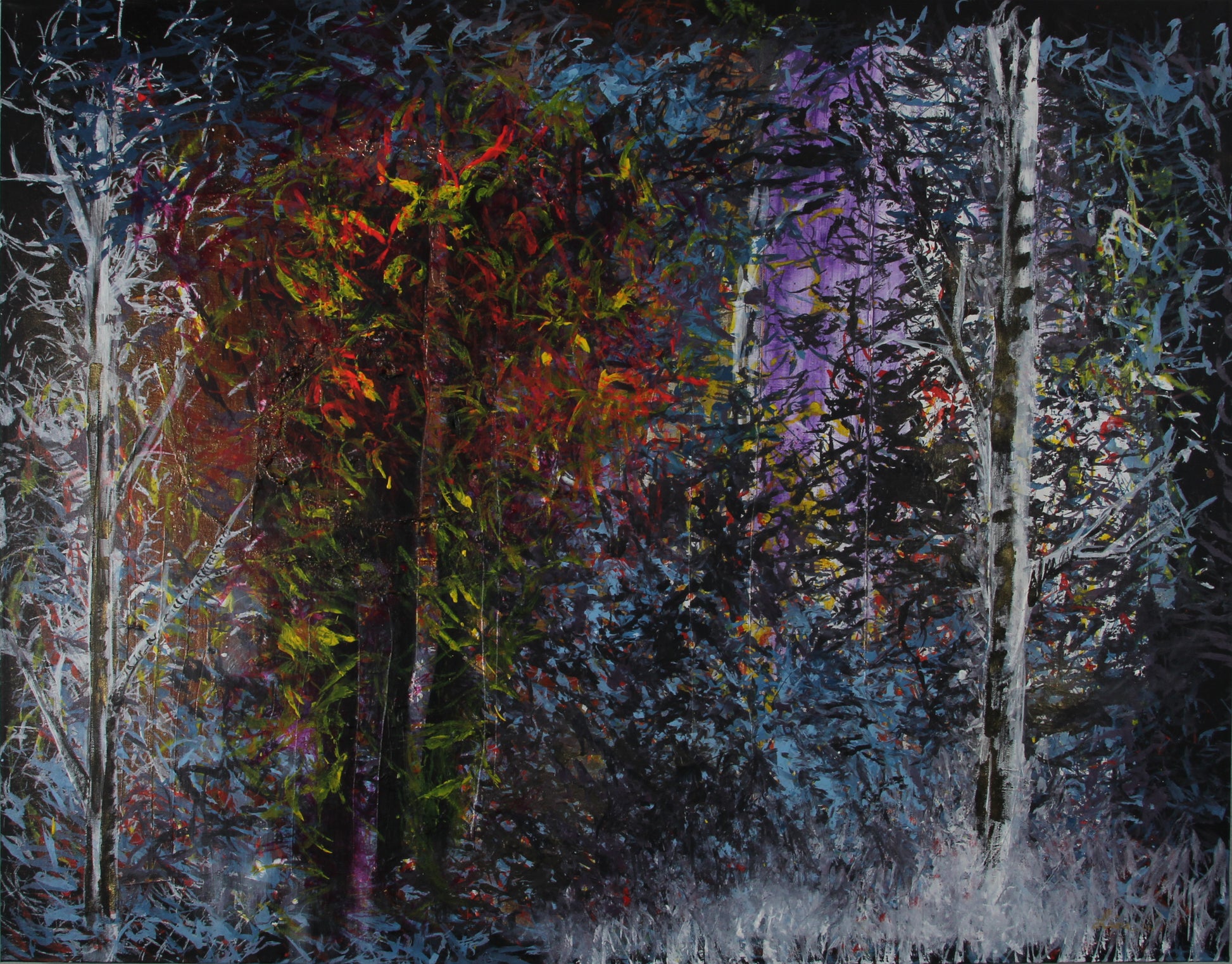 Go into the woods to see them – akrylmaleri av Line Westgaard | Galleri Drøbak