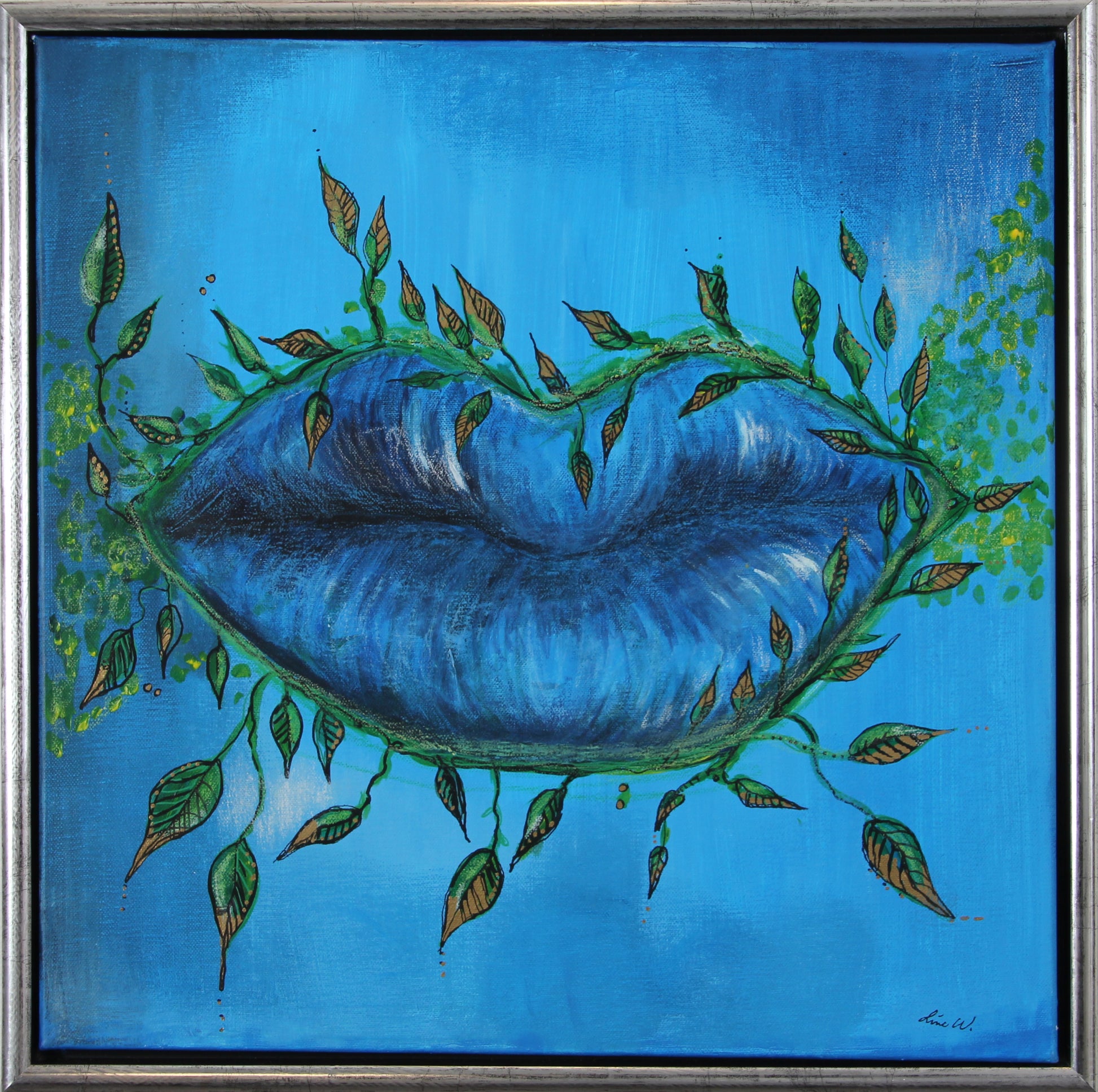 Lush kiss – akrylmaleri av Line Westgaard | Galleri Drøbak