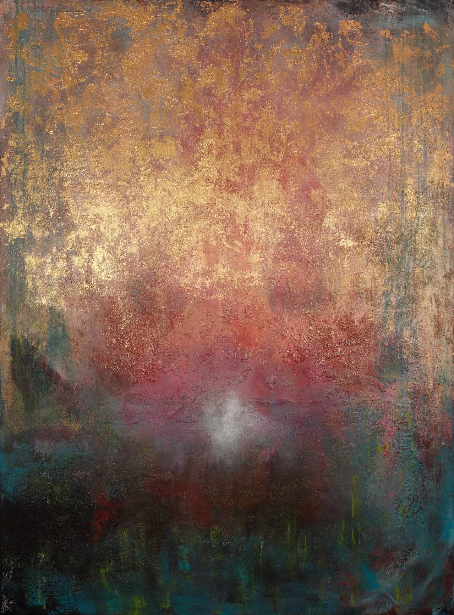 Lotus – akrylmaleri av Marit Junge | Galleri Drøbak