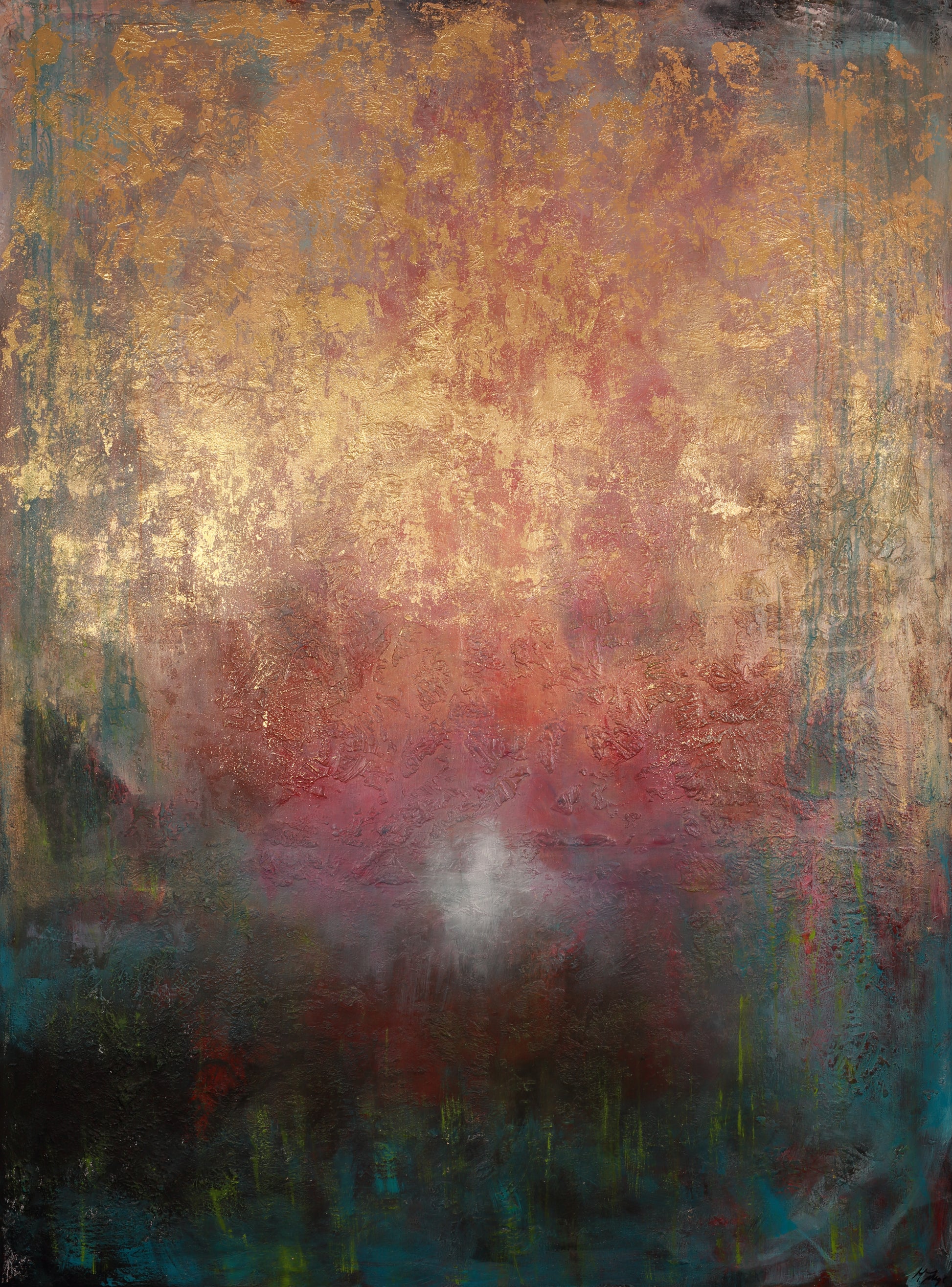 Lotus – akrylmaleri av Marit Junge | Galleri Drøbak