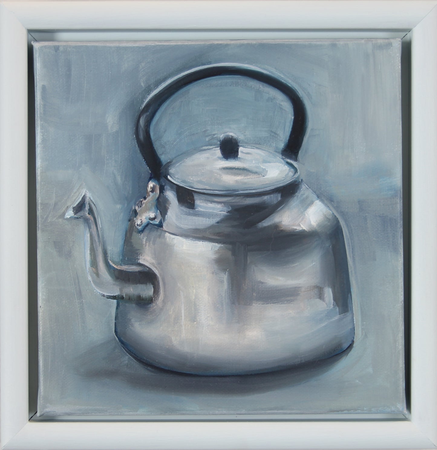 Tid som koker, olje på lerret, 20x20, sveveramme, Originalt maleri tilgjengelig hos Galleri Drøbak.